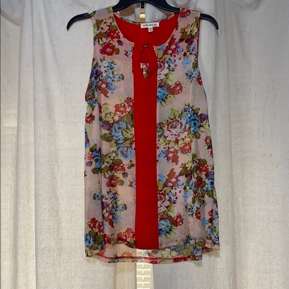 Faith and Joy Tops - High-Low Floral Dress shirt